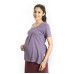 Zeme Organics Maternity Top with Embroidery - Purple